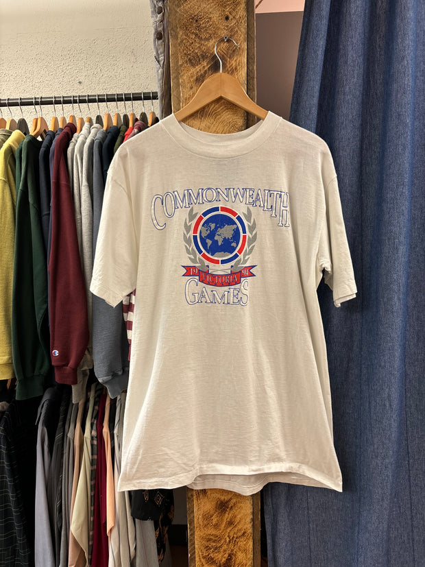 Vintage 1994 Commonwealth Games White T-Shirt - XL