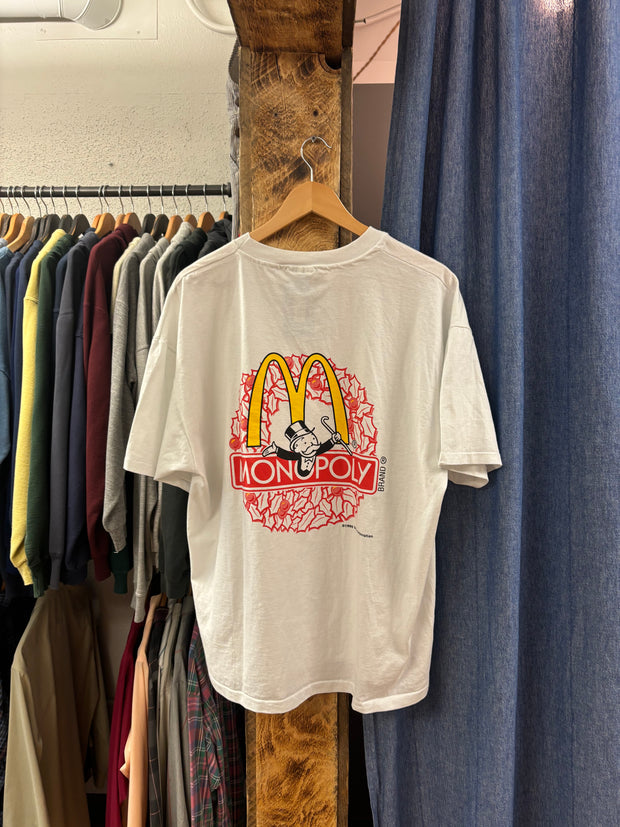Vintage 1995 Monopoly White T-Shirt - XL