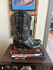 Cowboy Steel Pointed Toe Black Boots - 9