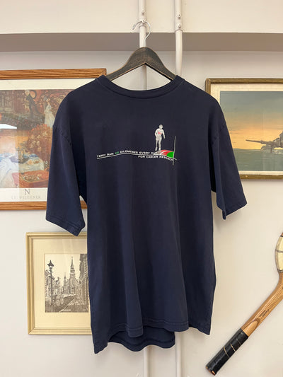 Vintage "Terry Ran 42 Kilometres Every Day" Navy Blue T-shirt - L