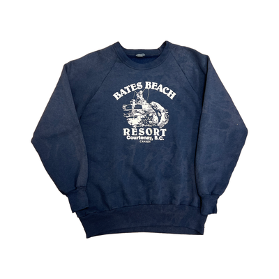 Vintage Bates Beach Resort Navy Blue Crewneck Sweatshirt - M