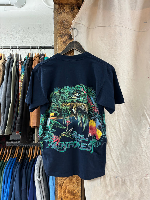 Vintage "Wake Up To The Forest" Nature Blue T-shirt - M