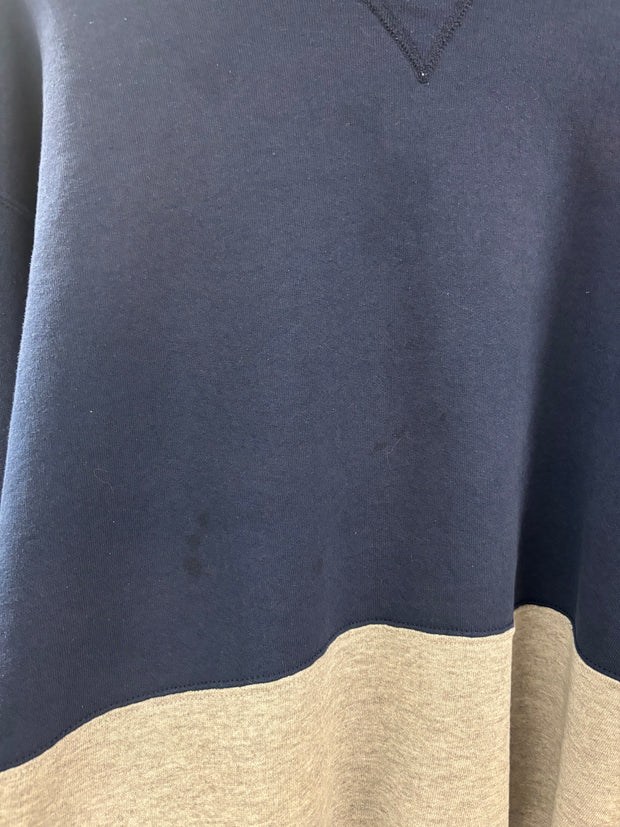 Vintage Russell Navy/Grey Blank Crewneck - L