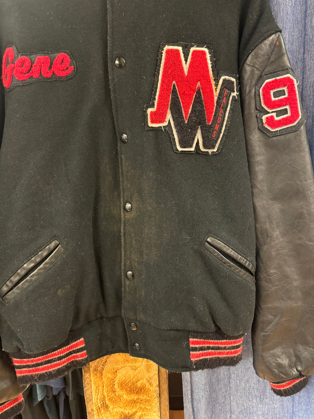 Vintage Falcons Varsity Black Jacket - L