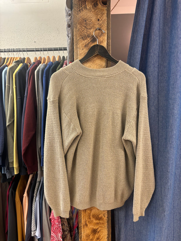 Vintage Cabin 1/4 Brown Button-Up Sweater - M