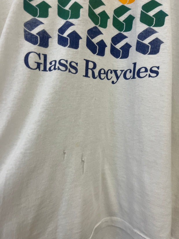 Vintage Glass Recycles Ringer T-shirt - XL