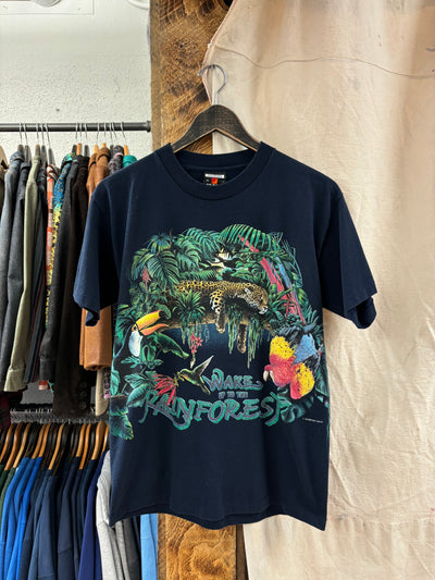 Vintage "Wake Up To The Forest" Nature Blue T-shirt - M