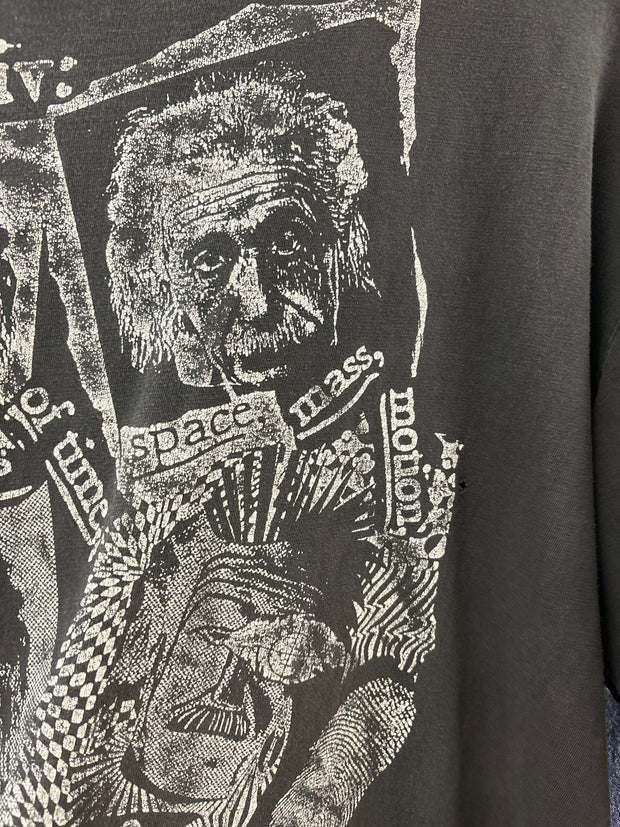 Vintage Albert Einstein Faded Black T-shirt - XXL