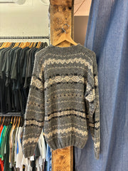 Vintage Giordano Knit Grey Sweater - M