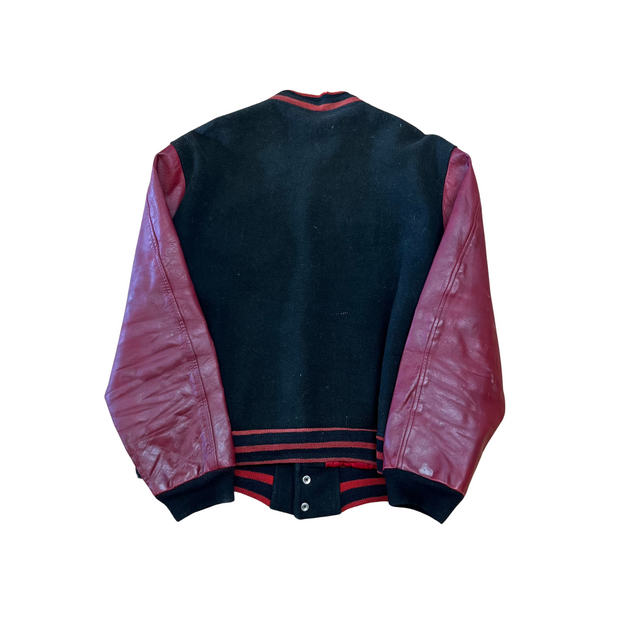 Vintage 60's J.P.C.H.S Varsity Red/Black Football Jacket - XL