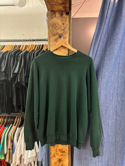 Vintage 80’s Fruit Of The Loom Green Blank Crewneck - XL