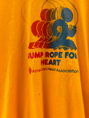 Vintage 80's Montana "Jump Rope For Heart" Yellow T-shirt - M