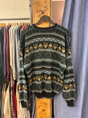 Vintage Celebrity Club Green Knit Sweater - XL