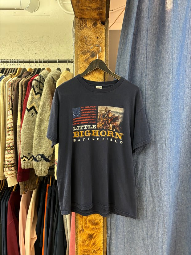 Vintage Little Bighorn Battlefield Dark Blue T-shirt - L