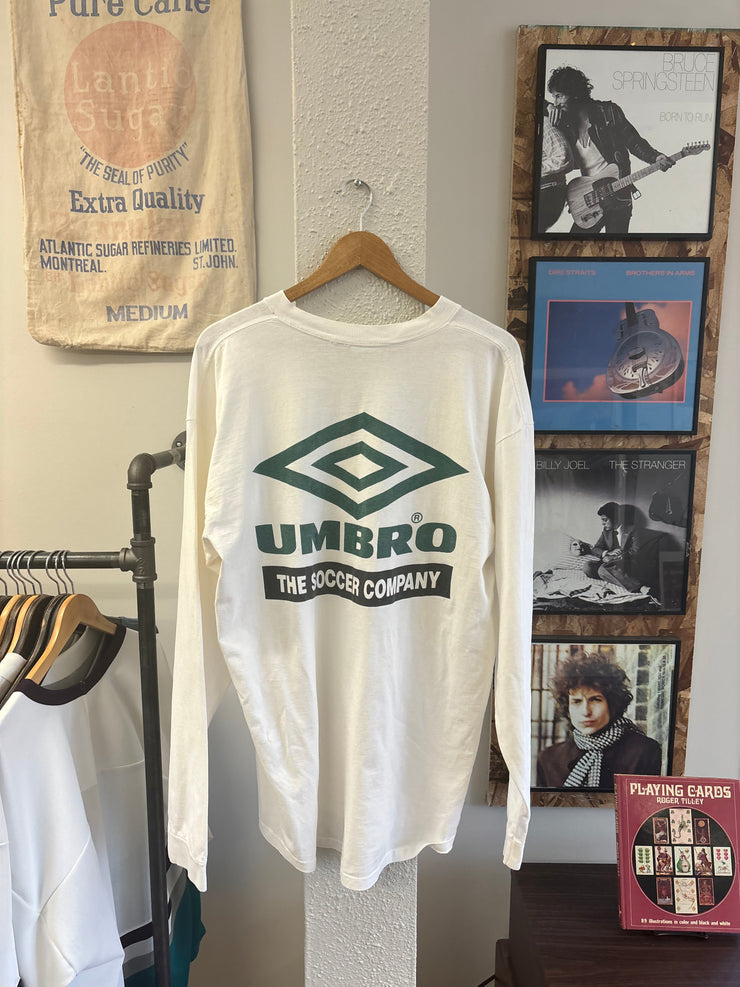 Vintage Umbro The Soccer Company White Longsleeve T-shirt - XL