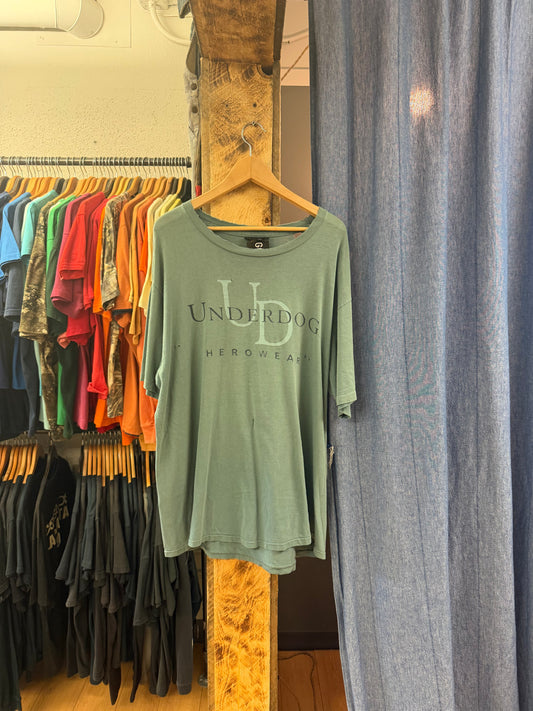 Vintage underground graphic green t-shirt - XL