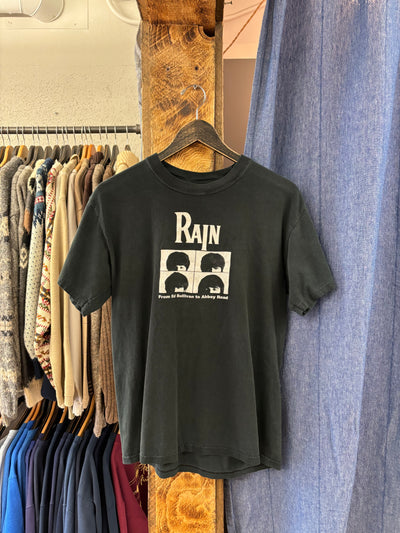 Vintage "Rain From Ed Sullivan To Abbey Road" Black T-shirt - M