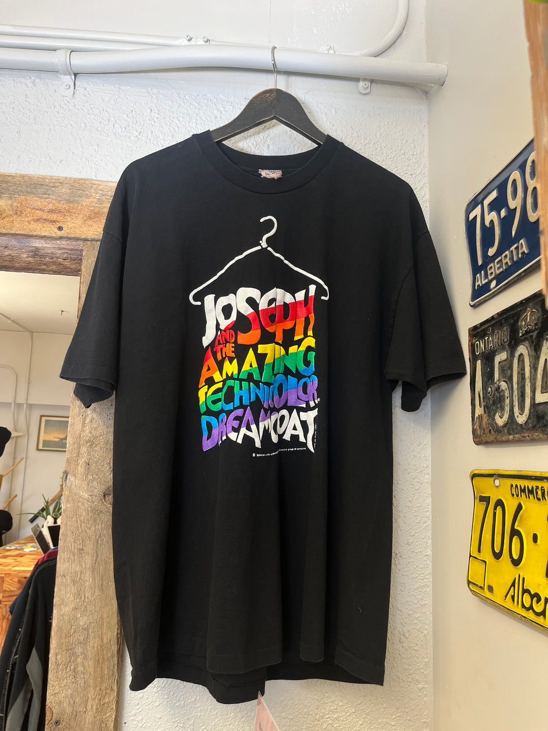 Vintage 90s Joseph and the Amazing Technicolor 2024 Dreamcoat Musical Comedy T Shirt Medium Size