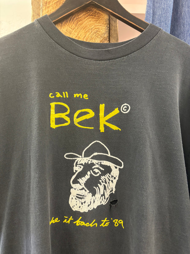 Vintage “Call Me Bek” Faded Black T-shirt - XL