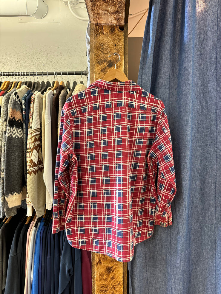 Vintage Palermo Red Plaid Button-Up T-shirt - XL