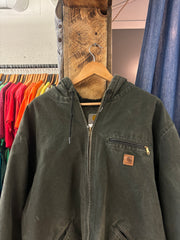 Vintage Carhartt Hooded Dark Green Jacket - XXL