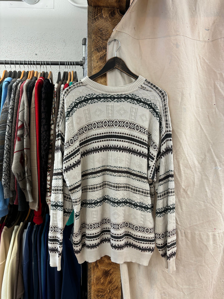 Vintage TT&CO Knit White Sweater - XL