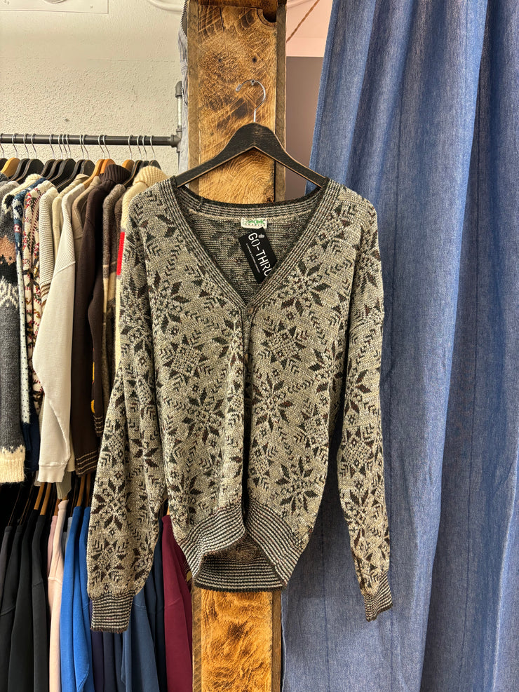 Vintage Ash Creek Tradition Grey/Cream Cardigan - M