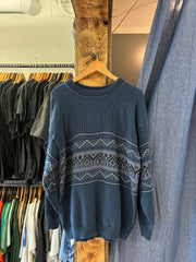 Vintage TT&Co Knit Blue Sweater - L