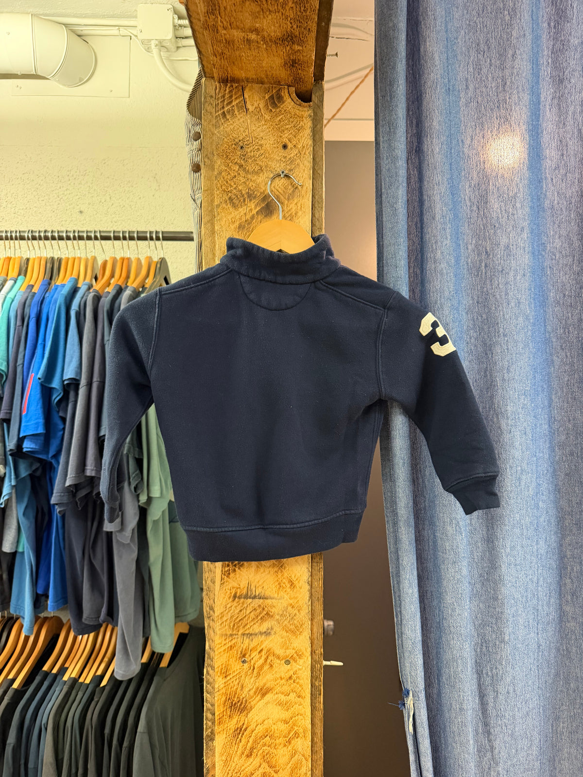 Vintage kids navy polo quarter zip - 4