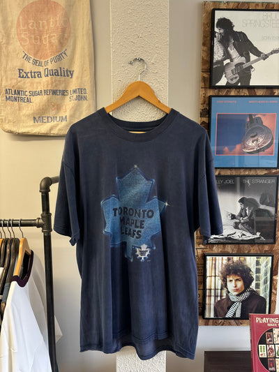 Vintage Toronto Maple Leafs Faded Blue T-shirt - XL