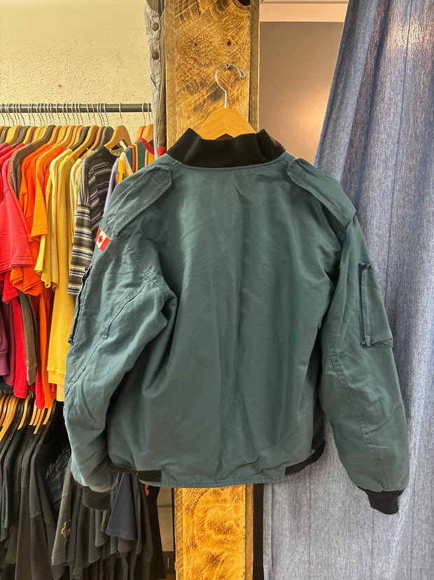 Vintage Military Bomber Teal Jacket - L