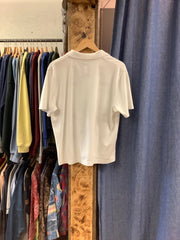 Vintage Nautical Patterned White Polo T-Shirt - L