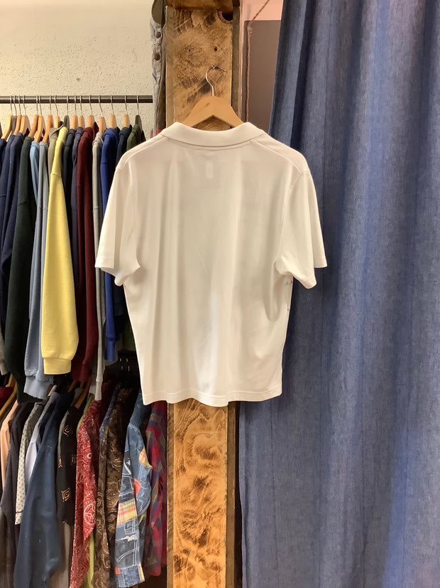 Vintage Nautical Patterned White Polo T-Shirt - L
