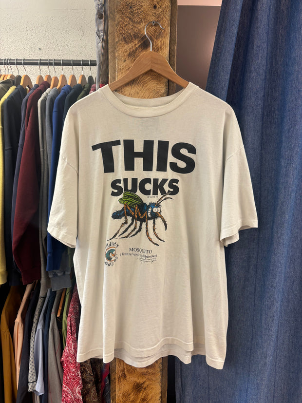 Vintage Mosquito “This Sucks” White T-Shirt - XL