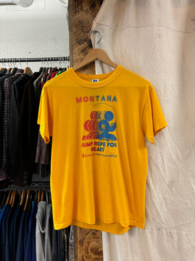 Vintage 80's Montana "Jump Rope For Heart" Yellow T-shirt - M