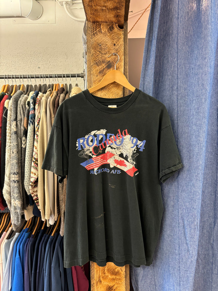 Vintage "Rodeo Canada" Faded Black T-shirt - XL