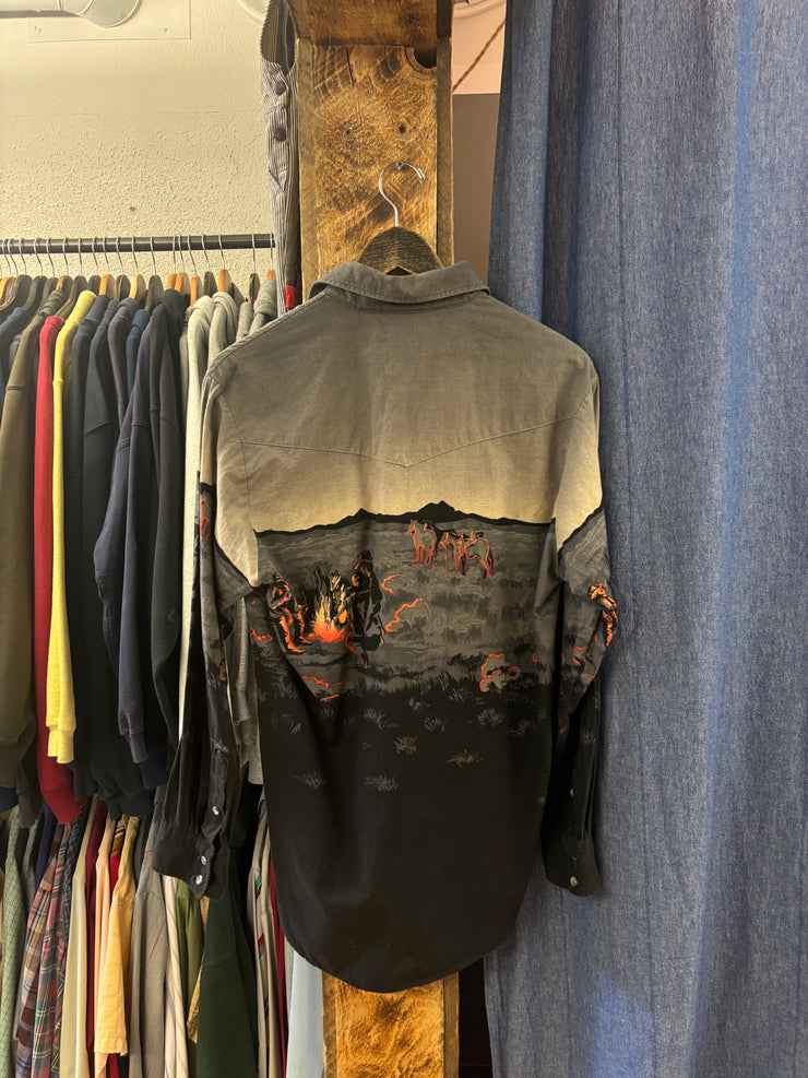 Vintage Roper Border Western Button-Up T-shirt - M