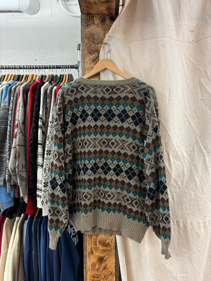 Vintage Johnathan Bryan Knit Brown Cardigan - L