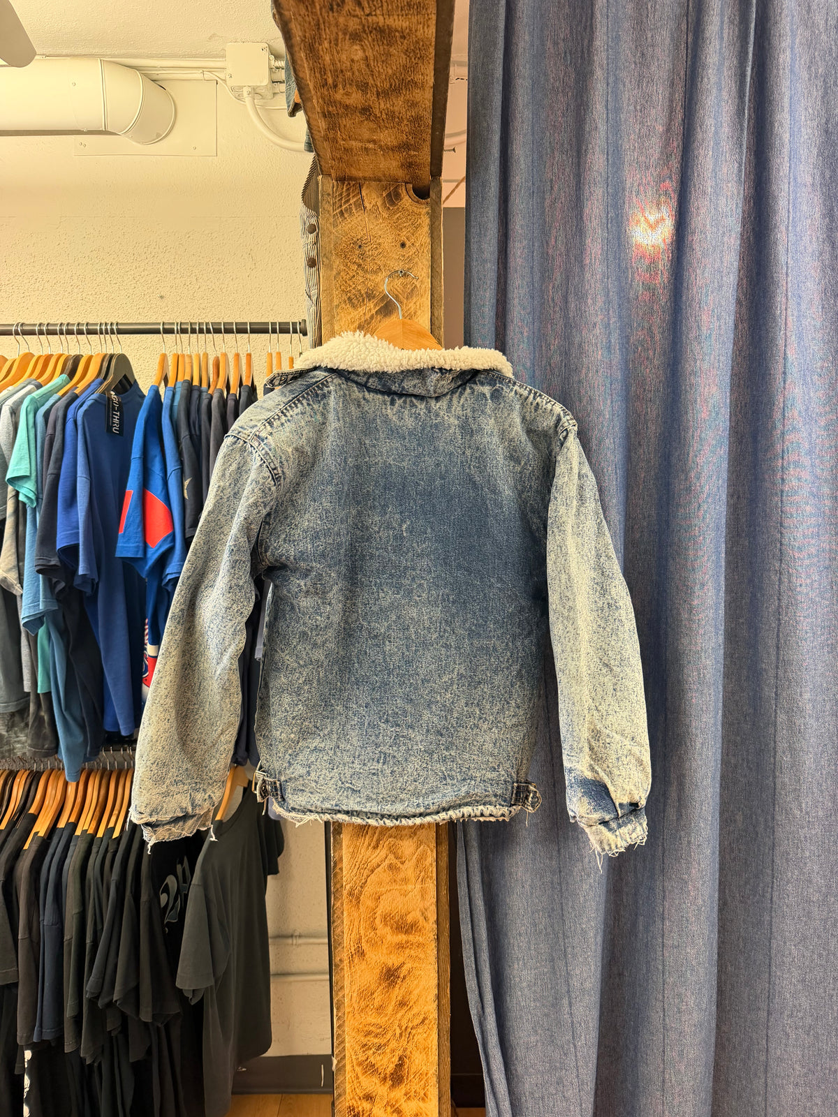 Vintage ferlucci denim fur jacket - M