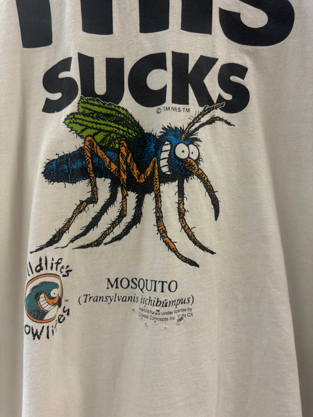 Vintage Mosquito “This Sucks” White T-Shirt - XL