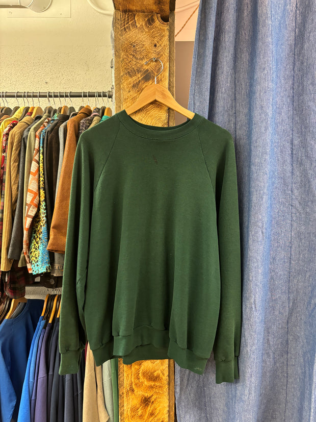 Vintage Fruit Of The Loom Blank Green Crewneck - XL