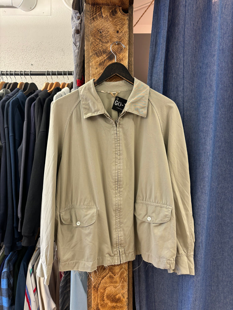 Vintage Workwear Cropped Cream Jacket - M