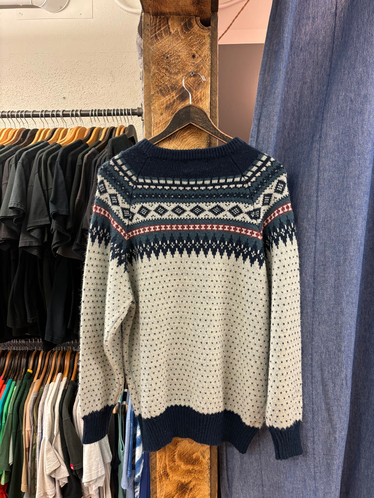 Vintage Scoop Knit Blue Sweater - L