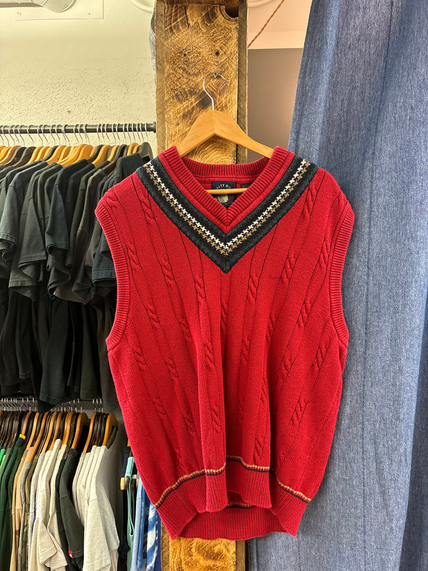 Vintage Gant Red Knit Vest - L