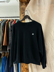 Vintage Russell Black Logo Crewneck - L