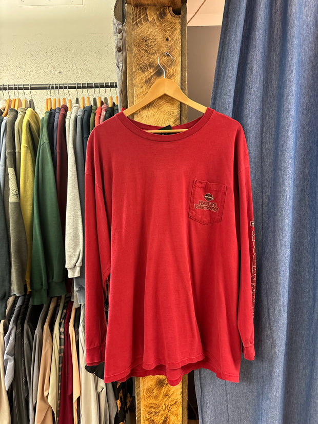 Vintage Harley Davidson Los Angeles Red Longsleeve T-Shirt - XXL