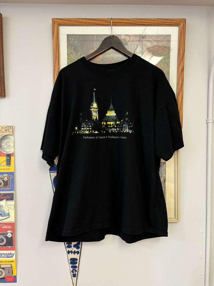 Vintage Parlement du Canada Black T-Shirt - XL