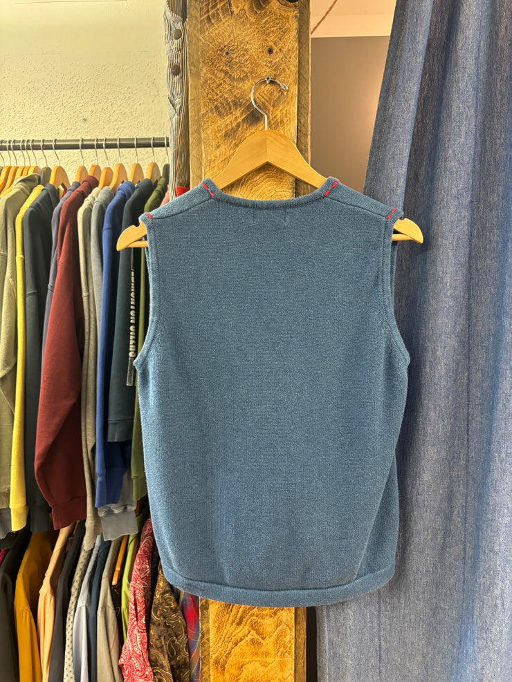 Vintage Tabi Blue Knit Vest - M