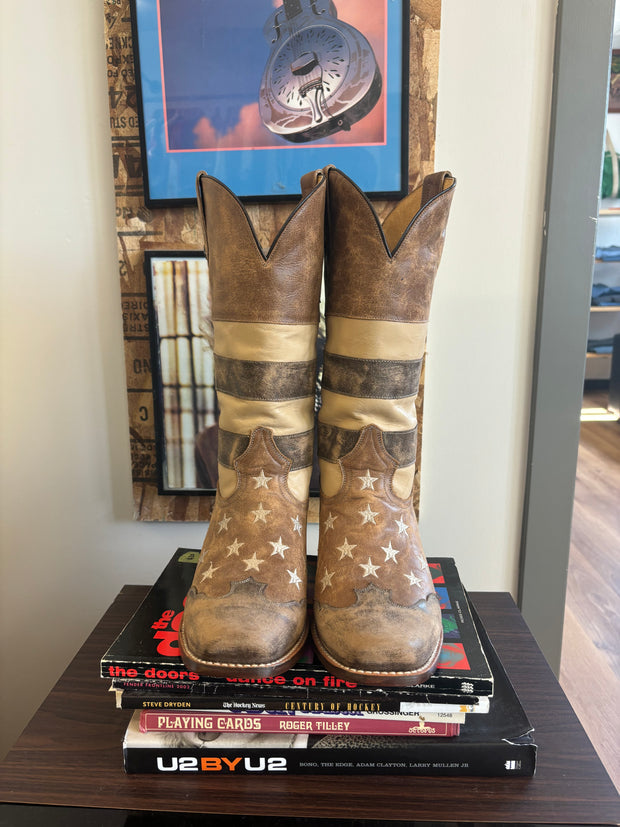 Cowboy Handmade Tan Squared Toe Boots - 11