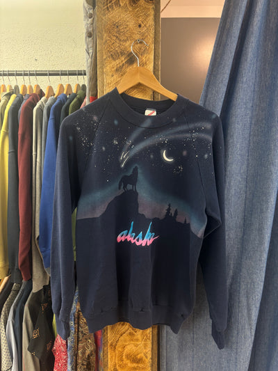 Vintage Alaska AOP Navy Crewneck - L